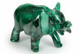 Polished Banded Malachite Elephant Carving - DR Congo #349279-1